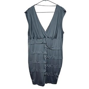 Baby Phat‎ Gray Tiered Ruffle Cocktail Dress Y2K Party Sleek Sexy 2X
